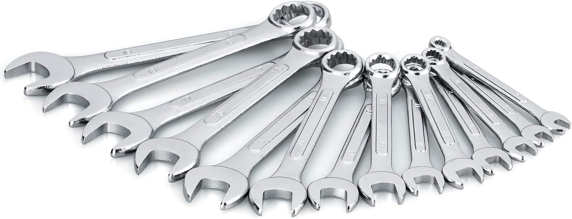 14-Piece Essential Metric Combination Wrench Set in Roll-Up Pouch, No Skipped Metric Sizes 6Mm - 19Mm | Best Value Wrench Set, Ideal for General Household, Garage, Workshop, Auto Repairs, Emergency