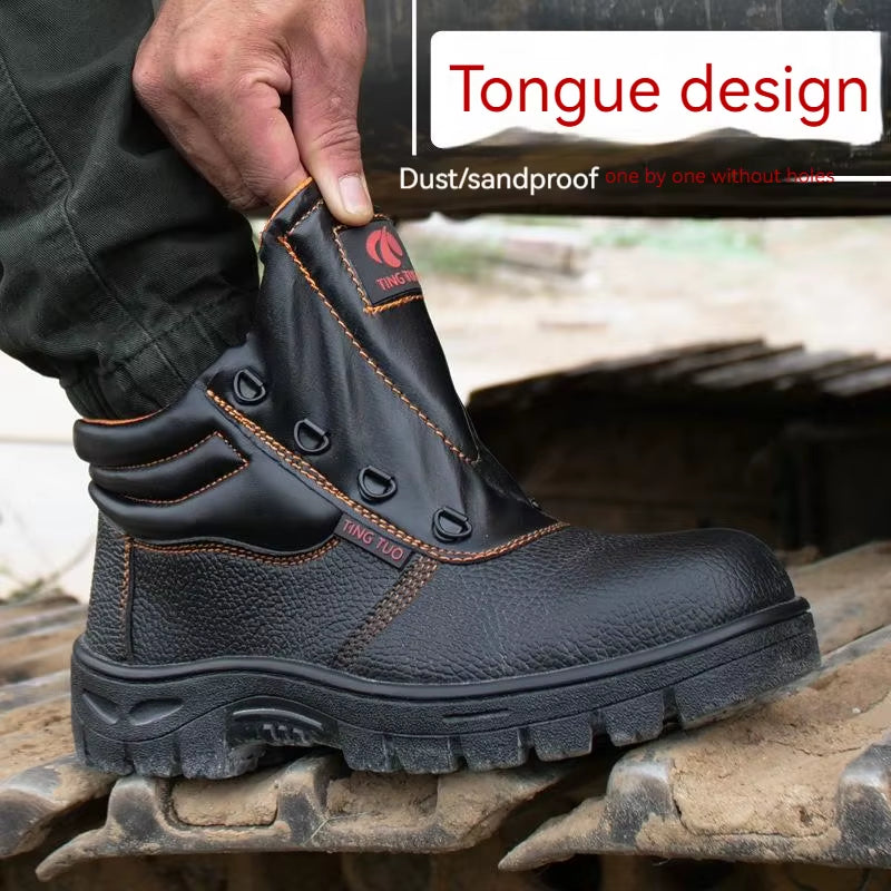 Wear-Resisting Men Work Safety Boots Anti-Smash Anti-Puncture Work Sneakers Waterproof Boots Indestructible Protective Work Boot