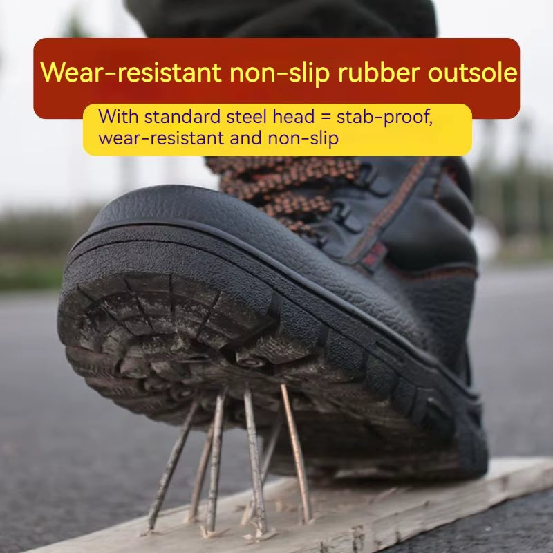 Wear-Resisting Men Work Safety Boots Anti-Smash Anti-Puncture Work Sneakers Waterproof Boots Indestructible Protective Work Boot