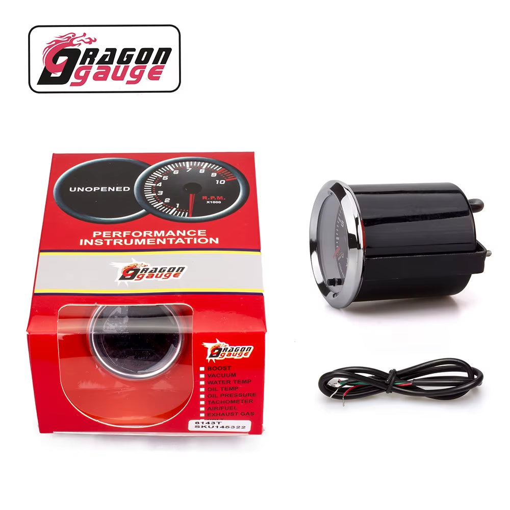 「DRAGON」2" 52Mm Tachometer PRM Voltmeter Air-Fuel Ratio Boost Gauge EGT Gauge Water Temp Oil Temp Oil Press 7 Colors Change