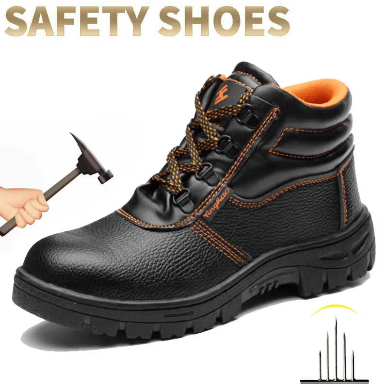 Wear-Resisting Men Work Safety Boots Anti-Smash Anti-Puncture Work Sneakers Waterproof Boots Indestructible Protective Work Boot