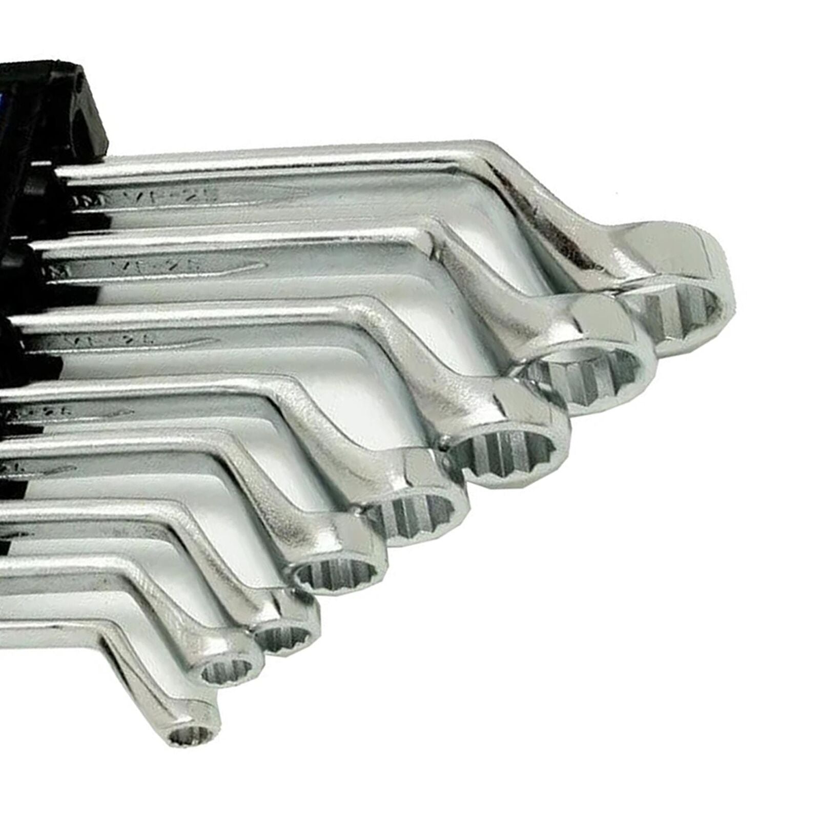 8Pc Deep Offset Ring Spanner Set 6Mm-22Mm Metric Nickel Chrome Plated CRV Steel