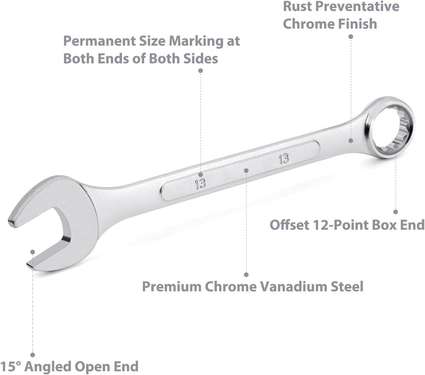 14-Piece Essential Metric Combination Wrench Set in Roll-Up Pouch, No Skipped Metric Sizes 6Mm - 19Mm | Best Value Wrench Set, Ideal for General Household, Garage, Workshop, Auto Repairs, Emergency